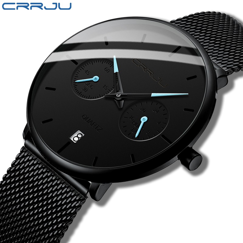 Đồng Hồ Đeo Tay CRRJU 2162 Máy Thạch Anh Chống Thấm Nước Thời Trang Unisex Phong Cách Thể Thao