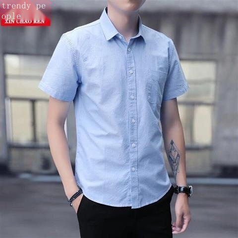 Áo Sơ Mi Nam Ngắn Tay Màu Xanh Dương bajubaju nagaBuy One Get