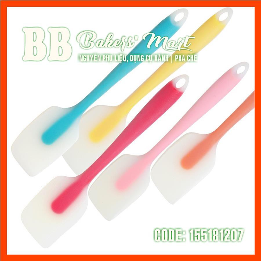 LÕI MÀU LỚN 27.5cm - CÂY PHỚI VÉT Spatula dẹt trộn bột silicone đúc liền (GIAO MÀU SẮC NGẪU NHIÊN)