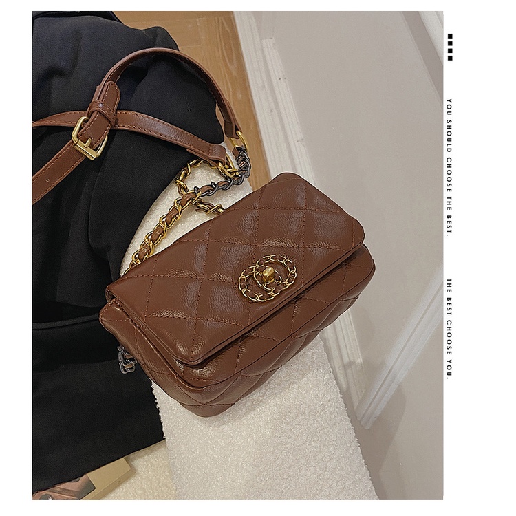 Túi Xách Mini Đeo Chéo Dây Kim Loại Thời Trang Cho Nữ