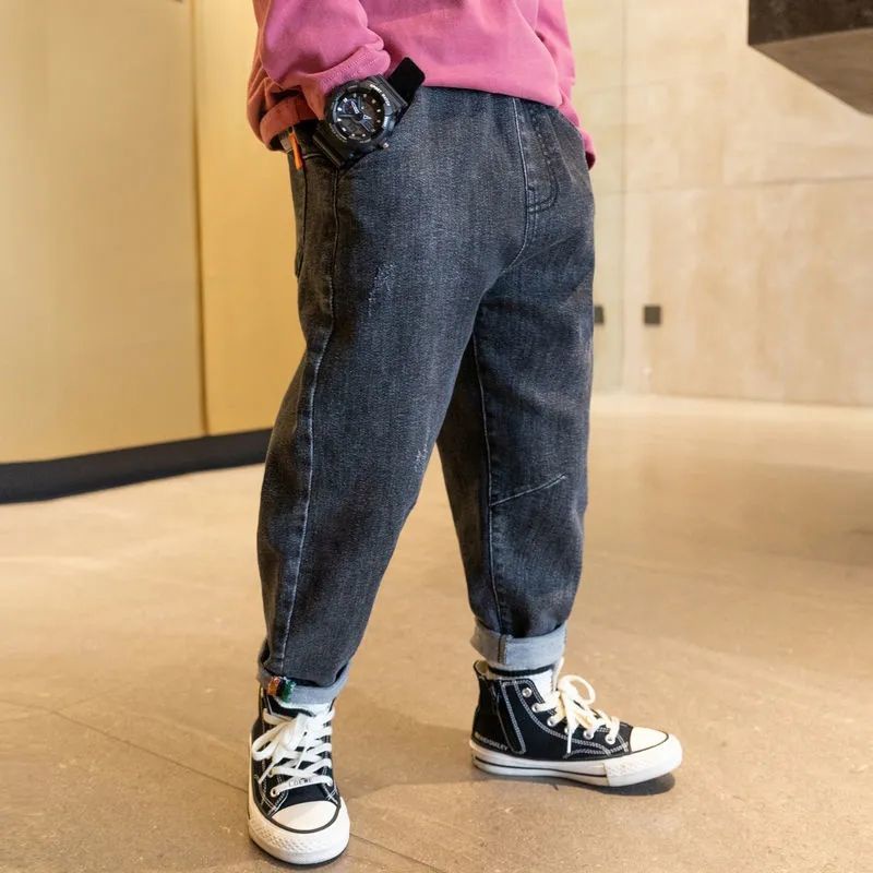 Quần Jean cho bé trai,Quần JeansThêu Hình Thời Trang Cho Bé Trai 5 Tuổi 15-55KG