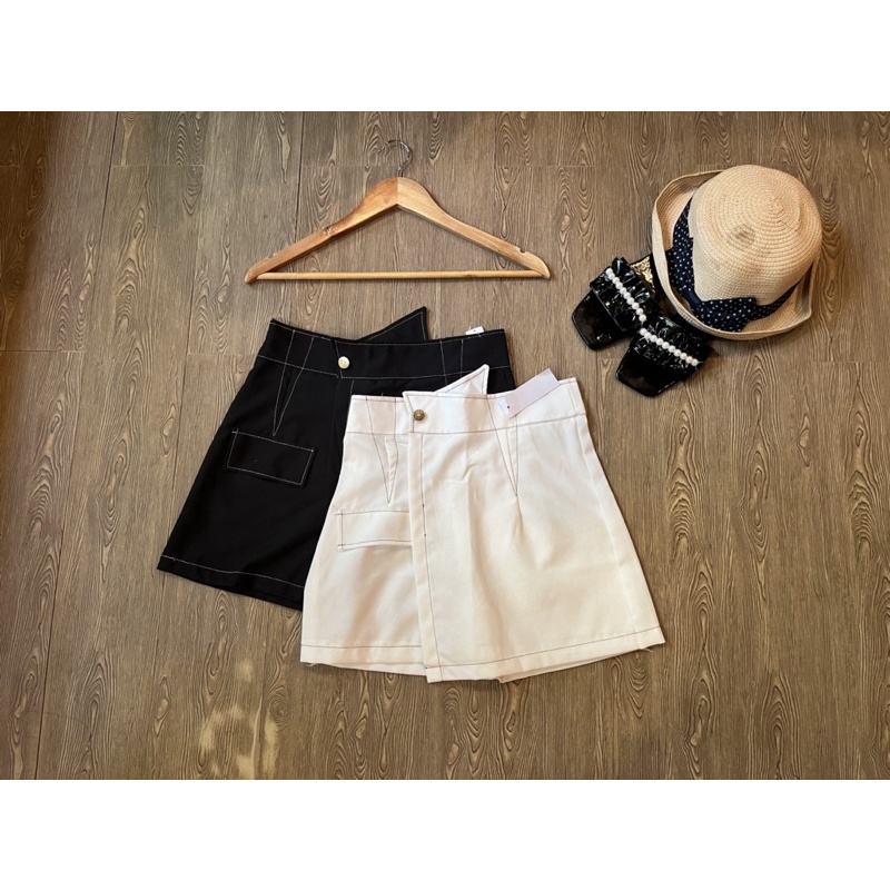 Chân váy viền chỉ xéo xinh