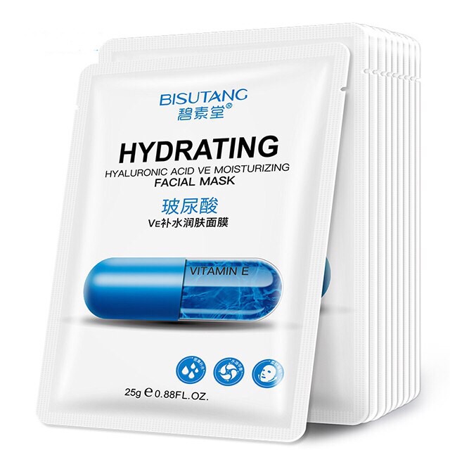 Mặt nạ  vitamin E cấp ẩm mềm mịn dưỡng trắng làm mờ vết thâm nám da hàng cao cấp nội địa trung bisutang