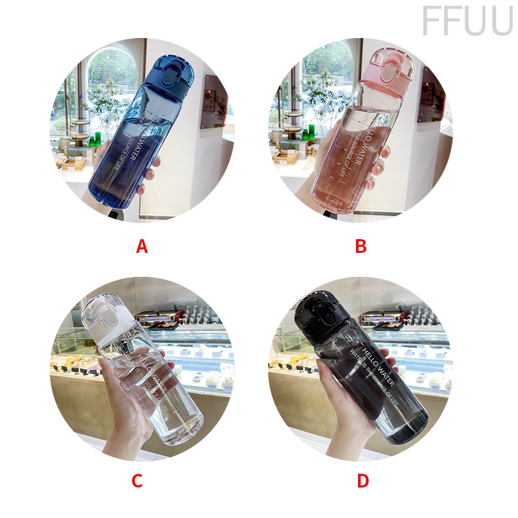 Bình nước thể thao bằng nhựa trong suốt chống tràn 780ml