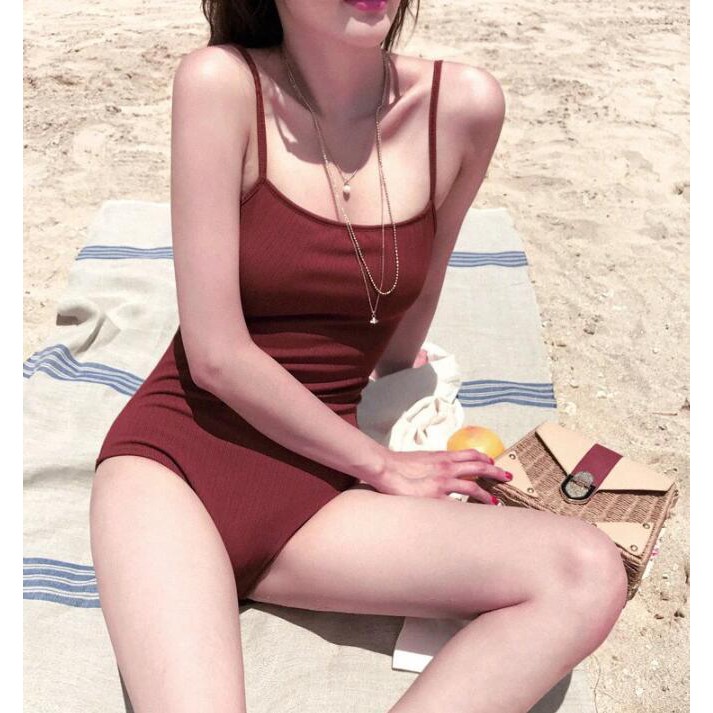 CÓ SẴN, CLIP CHECK Đồ bơi bikini liền thân buộc dây lưng swimwear bikini 1 mảnh màu đỏ hở lưng sexy | BigBuy360 - bigbuy360.vn