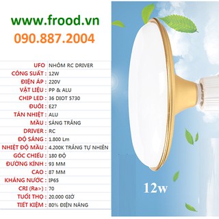Bóng đèn LED UFO Gold 12W