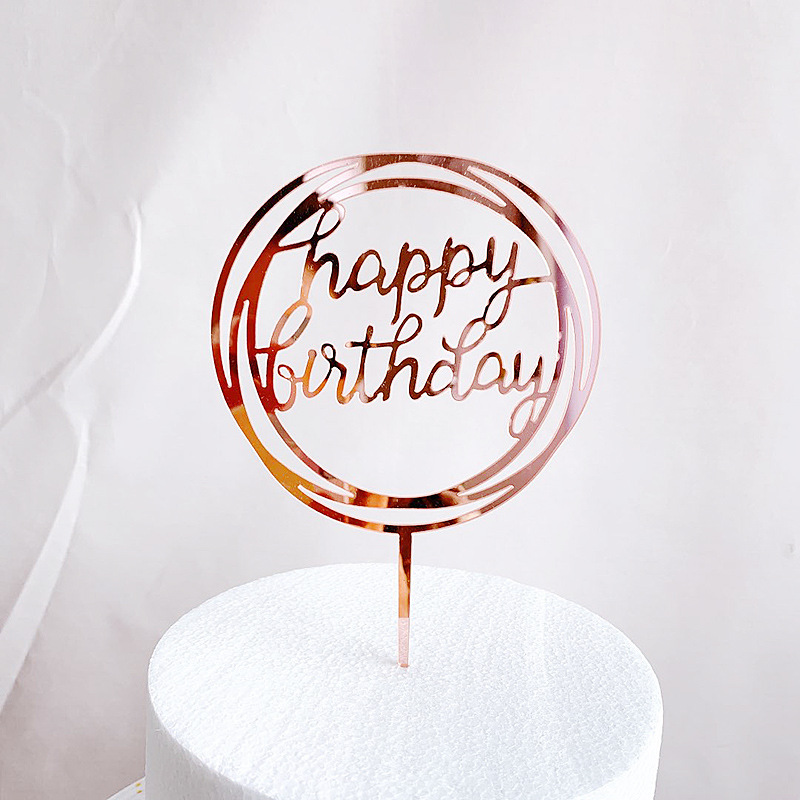 Topper Trang Trí Bánh Bằng Acrylic Chữ Happy Birthday