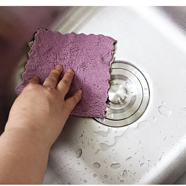 Combo 3 Khăn lau bát đĩa, dụng cụ nhà bếp siêu thấm hút nước, hình chữ nhật không VIỀN  - giao ngẫu nhiên