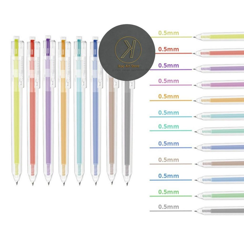 Bút bi nước mực gel bấm nhiều màu 0.5mm  xinh xắn nhanh khô viết đều trơn tru lâu hết mực chất lượng cao EG118
