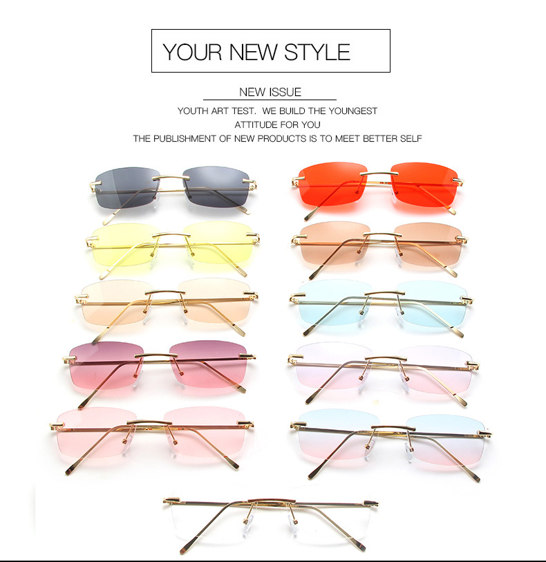 Kính mát không viền thời trang cổ điển cho nữ