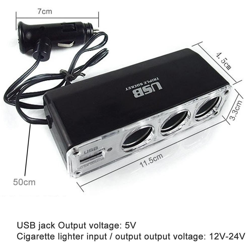 Tẩu Sạc 3 Cổng Usb Dc 12v 3 Cổng Tiện Lợi Cho Xe Hơi