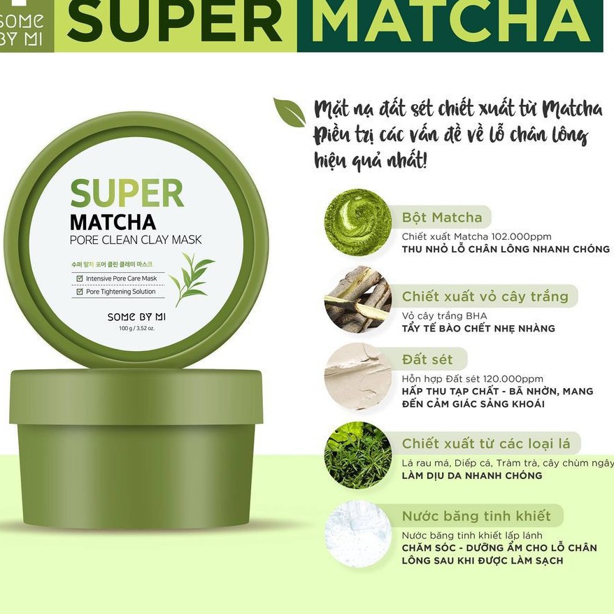 Mặt Nạ Some By Mi Super Matcha Pore Clean Clay Mask 100g