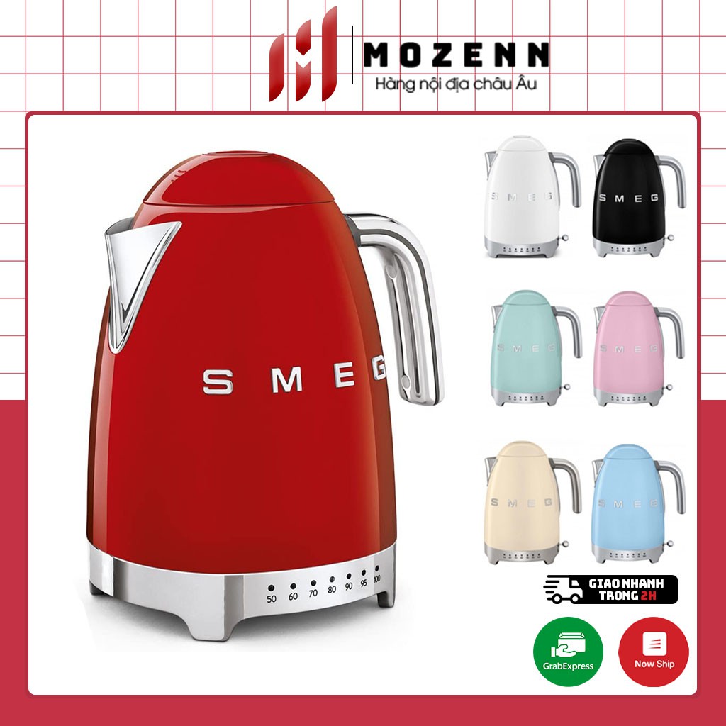 Ấm siêu tốc SMEG KLF04PBEU - ấm đun nước có điều chỉnh nhiệt độ [nhập Đức chính hãng]