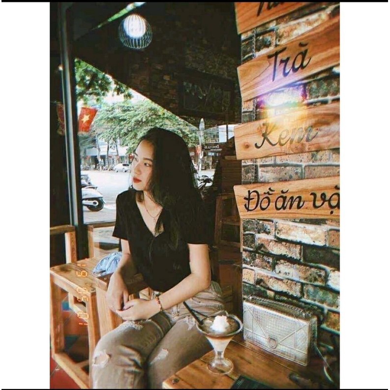 ÁO THUN NỮ CỘC TAY CỔ TIM Z.RA 🍒 ÁO PHÔNG TRƠN CHẤT COTTON CAO CẤP