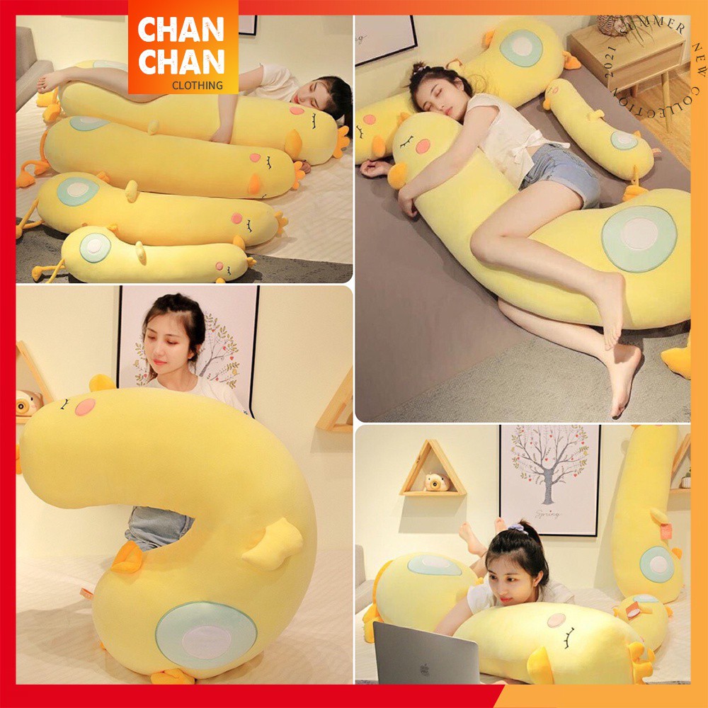 Gấu Bông Con Vịt Vàng , Gối Ôm Hình Thú Con Gà ,Con Vịt Vàng, Hàng Cao Cấp 2 Lớp Kích Thước 80Cm- 1M