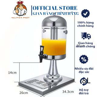 Bình làm lạnh, đựng nước ép trái cây, bia, cocktail, trà sữa, bí đao inox 8l - dụng cụ pha chế đà nẵng