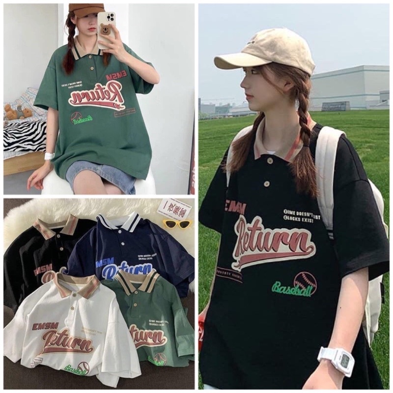 Áo Polo Form Rộng WONDO Nam Nữ Ulzzang Hàn Quốc(Ảnh Thật/Có Sẵn)