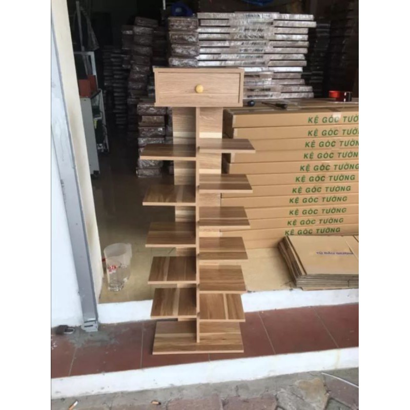 Kệ giá để giày 6 tầng 1 ngăn kéo. Kích thước: 120 x 44 x 20cm. Gỗ MDF phủ Melatium chống thấm cao cấp