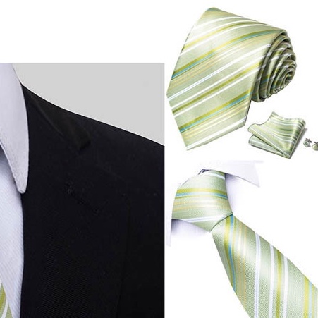 Bộ Cà vạt 4 món gồm Cavat 8cm, khăn cài túi, Măng-set, Nhẫn tròn phụ kiện, Cravat chú rể, Calavat công sở CBC-8226