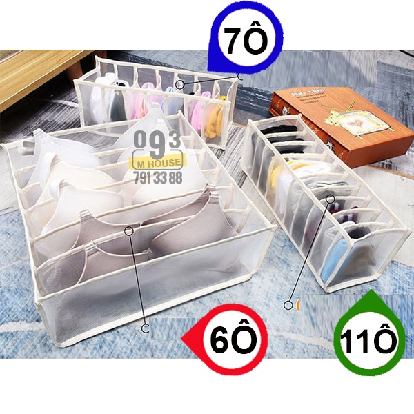 Túi vải đựng đồ trang điểm Giỏ đựng đồ lót nhiều ngăn Khay đựng đồ đa năng 6/7/11 Ngăn