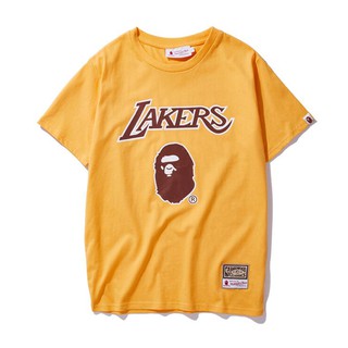 Áo Thun Chất Liệu Vải Cotton Tay Ngắn Có In Hoạ Tiết Bape