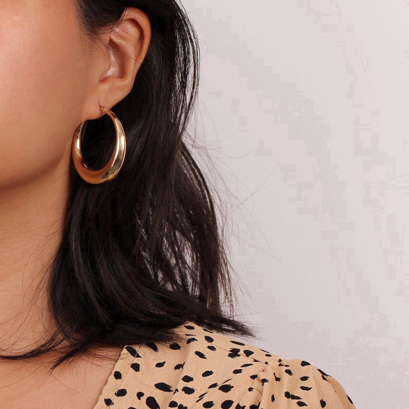 Vnox Đôi khuyên tai hình vòng lớn dành cho nữ