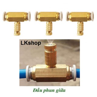 Đế giữa béc phun sương ra 2 đầu ống phi 8mm