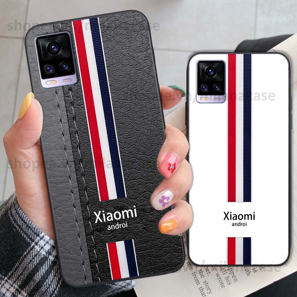 Ốp Vivo V20 in giả da phong cách thể thao, cá tính, thời trang