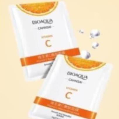 Mặt nạ vitamin C cấp ẩm dưỡng trắng da chiết suất cam vàng mask nội địa trung bioaqua