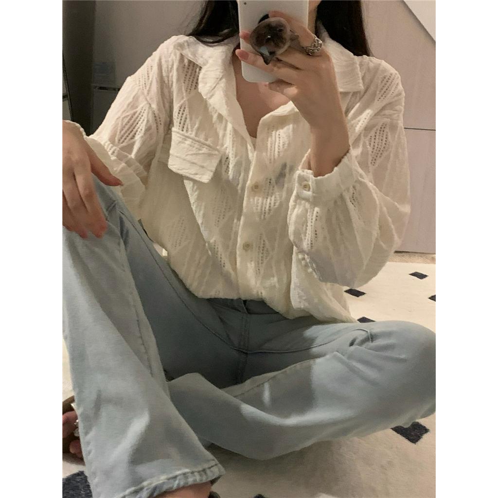 62109 Áo Sơ Mi Cắt Đan Móc Dễ Phối Đồ