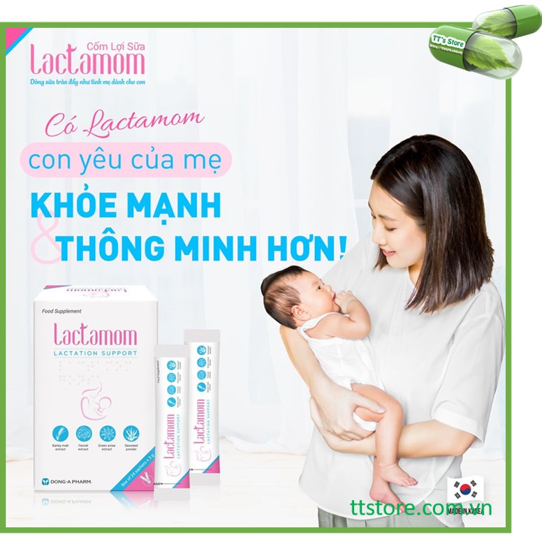 Cốm lợi sữa Lactamom (Hộp 24 gói x 3g) [lactomom / lactamum / lactomum]