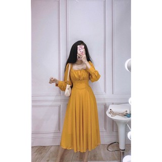 ĐẦM MAXI CỔ VUÔNG DÁNG XOÈ