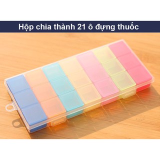 Hộp chia thuốc 7 ngày 7 màu 21 ô tháo rời KM-2038 hàng Nhật