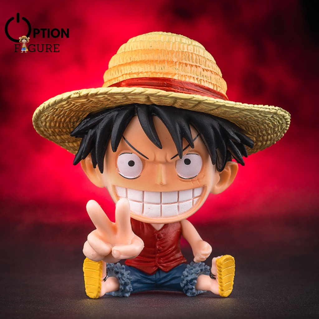 Mô Hình One Piece Anime Chibi Luffy Zoro Sanji Nami Robin Chopper Franky Brook Hancok Dofla, Figure team Luffy decor