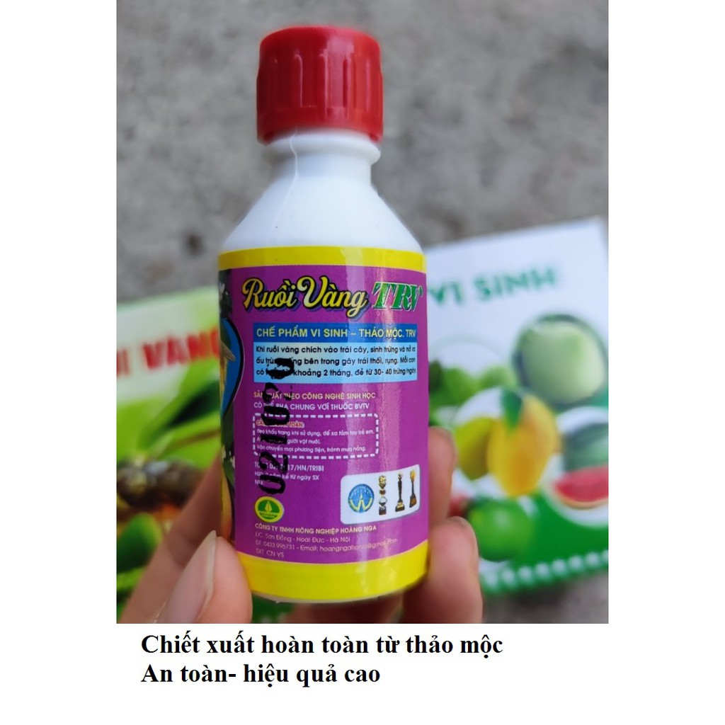 Siêu xua đuổi ruồi vàng chích quả chai 50ml. SIÊU DIỆT RUỒI VÀNG THẢO MỘC an toàn cho cây trồng