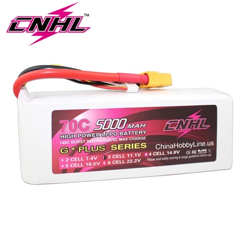 Pin lipo CNHL 3s 11.1 5000Mah 70C jack Xt90 Plug cho đồ chơi Rc