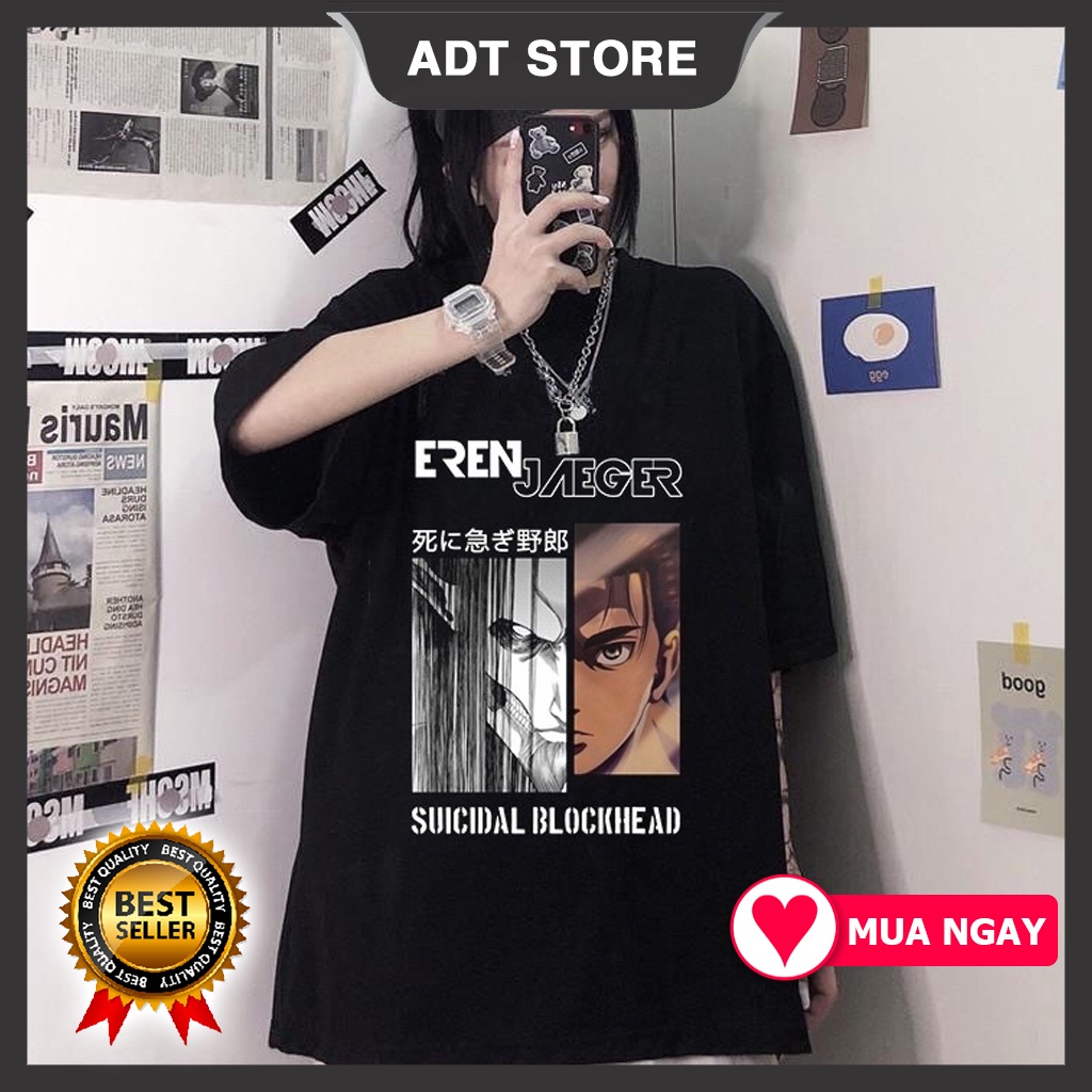 Áo thun Unisex  in hình anime Attack on Titan Tian -Levi - Eren - Mikasa manga độc đẹp siêu HOT giá rẻ