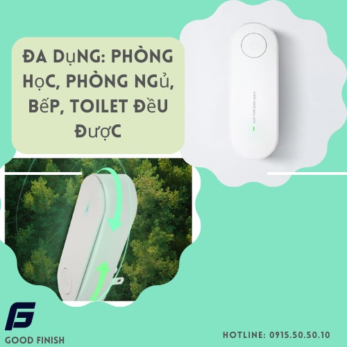 Máy lọc không khí ion âm mini loại bỏ mùi hôi toilet gia đình tiện lợi.