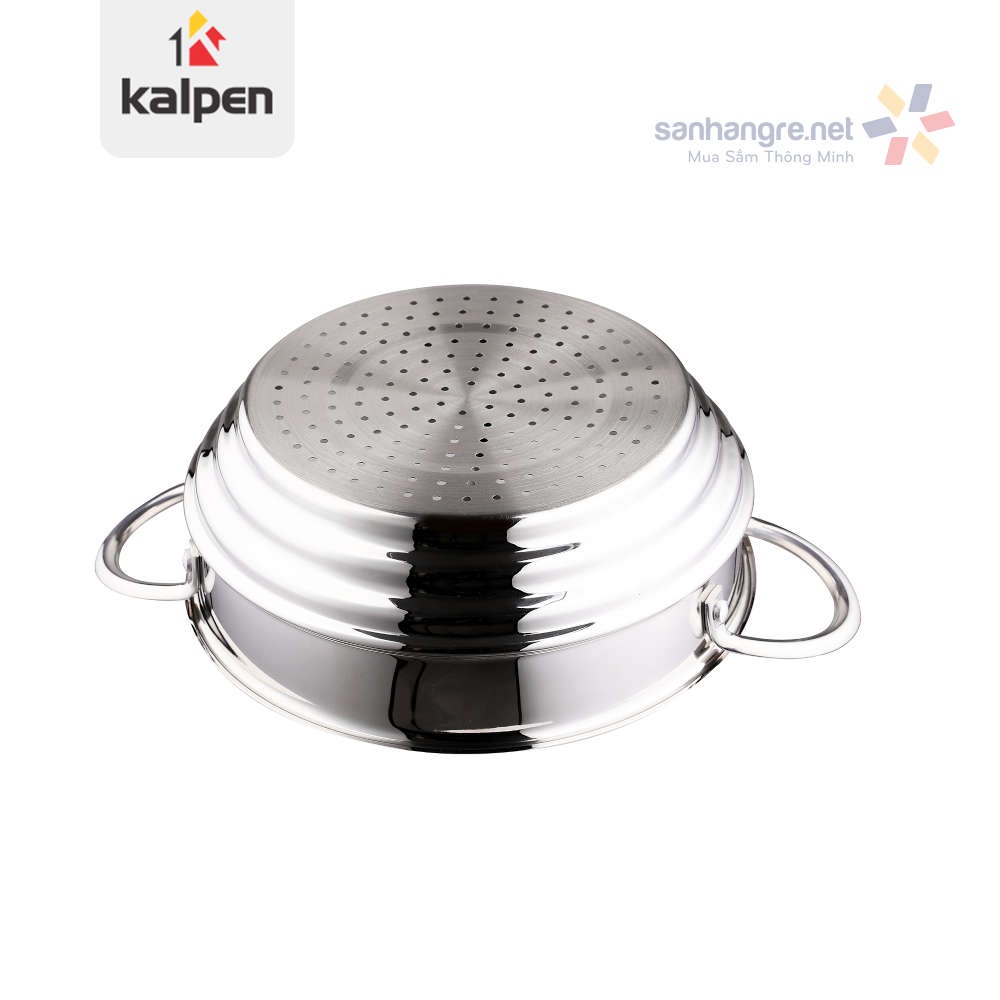 Xửng hấp Inox 304 thông minh 3 nấc 16-18-20cm Kalpen SSK-20 kèm vung kính