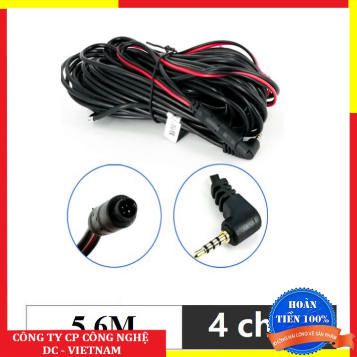 Sản phẩm  Dây tín hiệu kết nối camera hành trình với camera lùi - jack 2.5mm - 4 chân - dài 5,6M ..