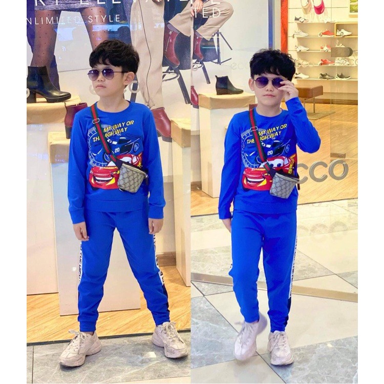 BỘ DÀI BÉ TRAI THUN COTTON IN 3D -Quần áo trẻ em-Pikakids