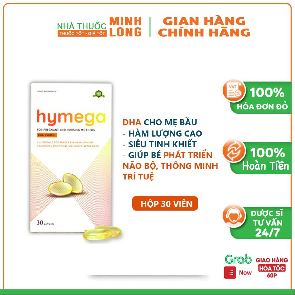 Viên uống Hymega - Bổ sung DHA siêu tinh khiết cho mẹ bầu hộp 30 viên