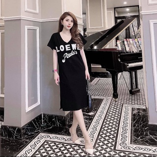 Váy suông dáng dài , đầm suông bầu chất cotton Helen Clothing Love