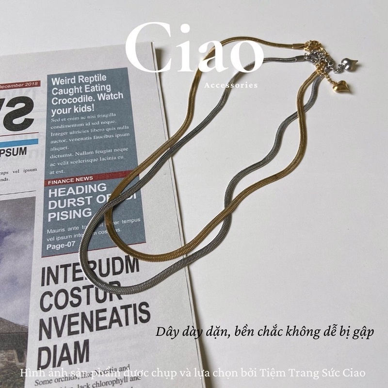 Vòng cổ/ Dây chuyền titan không gỉ dáng dẹp phong cách trendy Ciao accessories