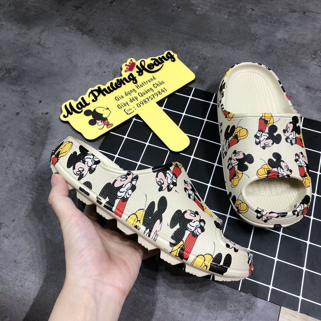 Dép quai ngang bánh mì Mickey nữ unisex siêu nhẹ MK2