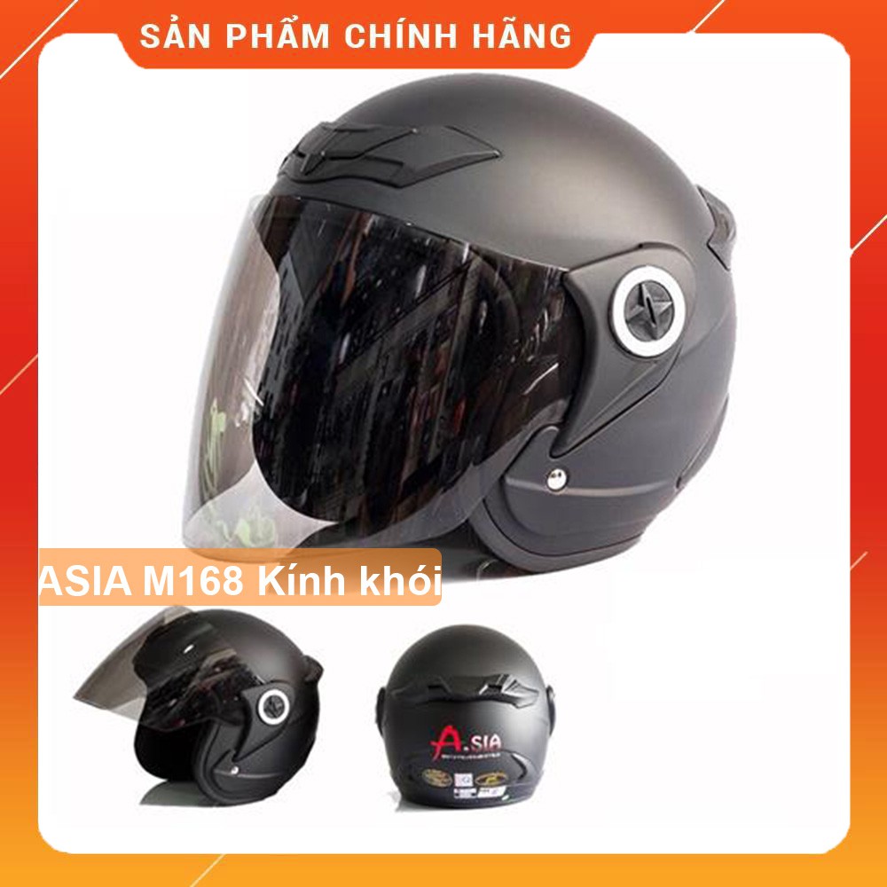 Nón bảo hiểm 3/4 đầu Asia M168 Kính khói - Size L phù hợp với Form đầu nhỏ và vừa