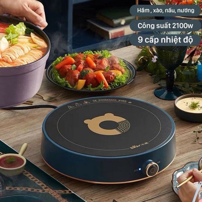 Bếp từ cảm ứng Bear DCL- A21B1, công suất 2100W, chịu nhiệt độ cao, ngắt tự động, siêu an toàn