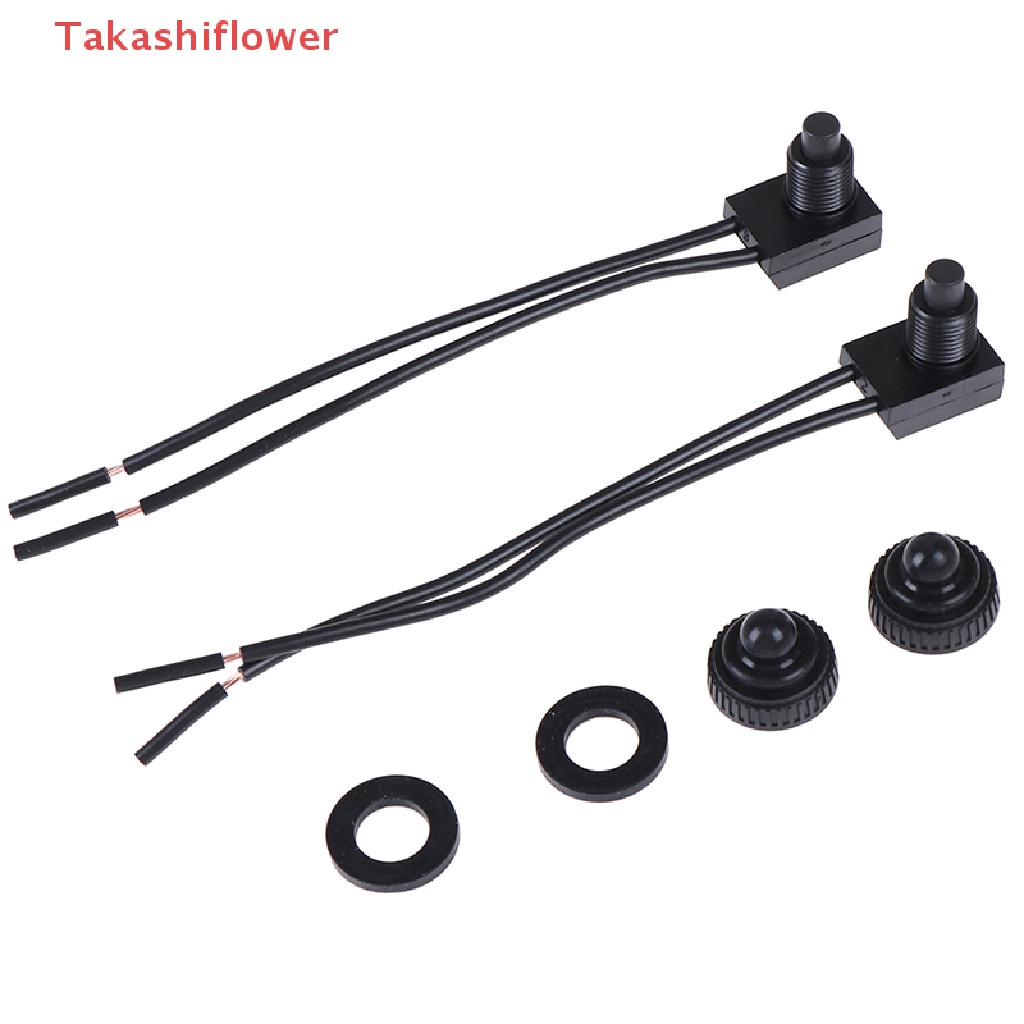 Set 2 Công Tắc Nhấn Chống Thấm Nước 12V Kèm Dây Chì 4 "Màu Đen