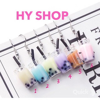 bông tai trà sữa nhiều màu