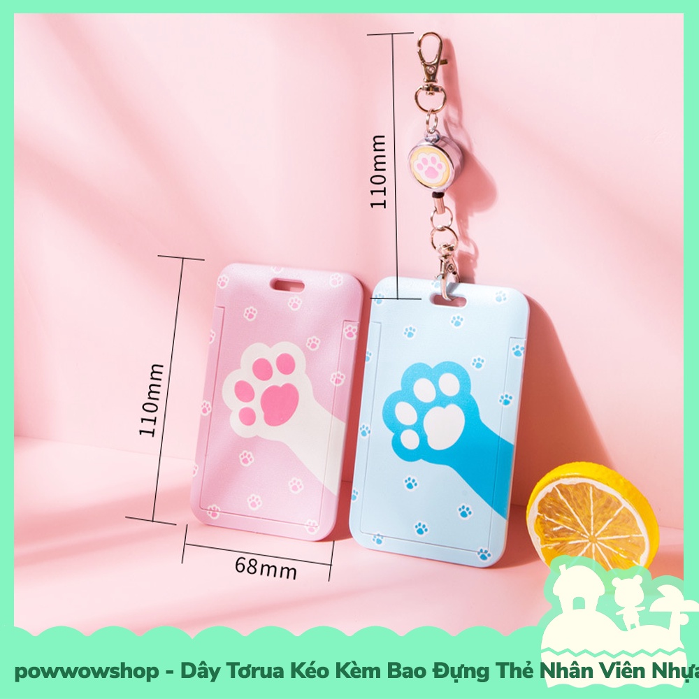 [Sẵn VN - Hỏa Tốc] Dây Móc Tơrua Kéo Bao Đựng Thẻ Nhân Viên Phong Cách Chân Mèo Cat Paw Đáng Yêu